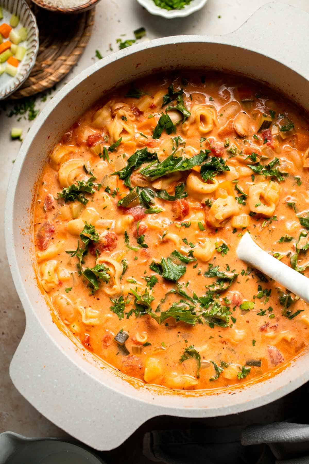 Creamy Tortellini Minestrone: Two Comfort Classics in One Bowl